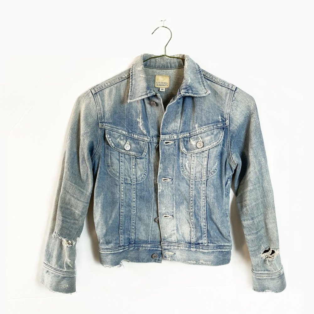 CITIZENS OF HUMANITY Distressed Denim Jacket, XS